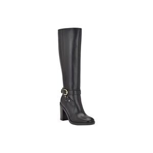 TOMMY HILFIGER Womens Black Opahle Round Toe Block Heel Heeled Boots 8.5 M